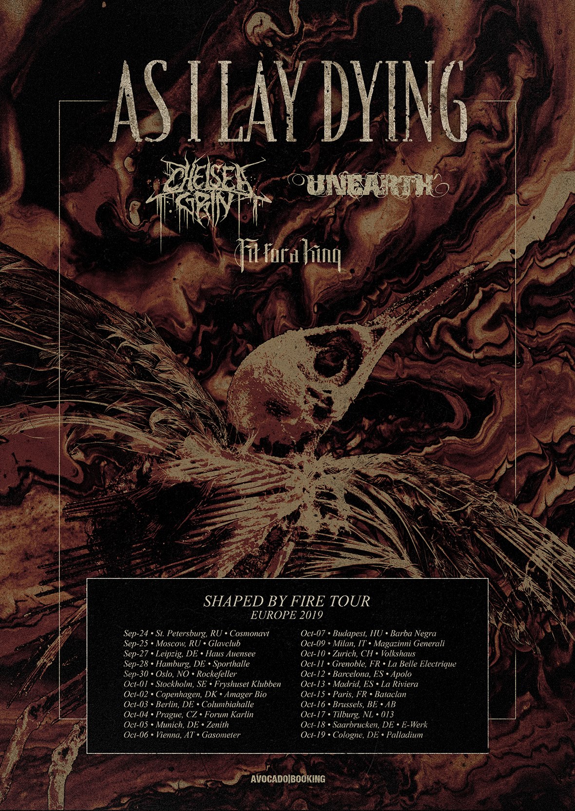 As I Lay Dying Shaped By Fire Tour Europe 2019