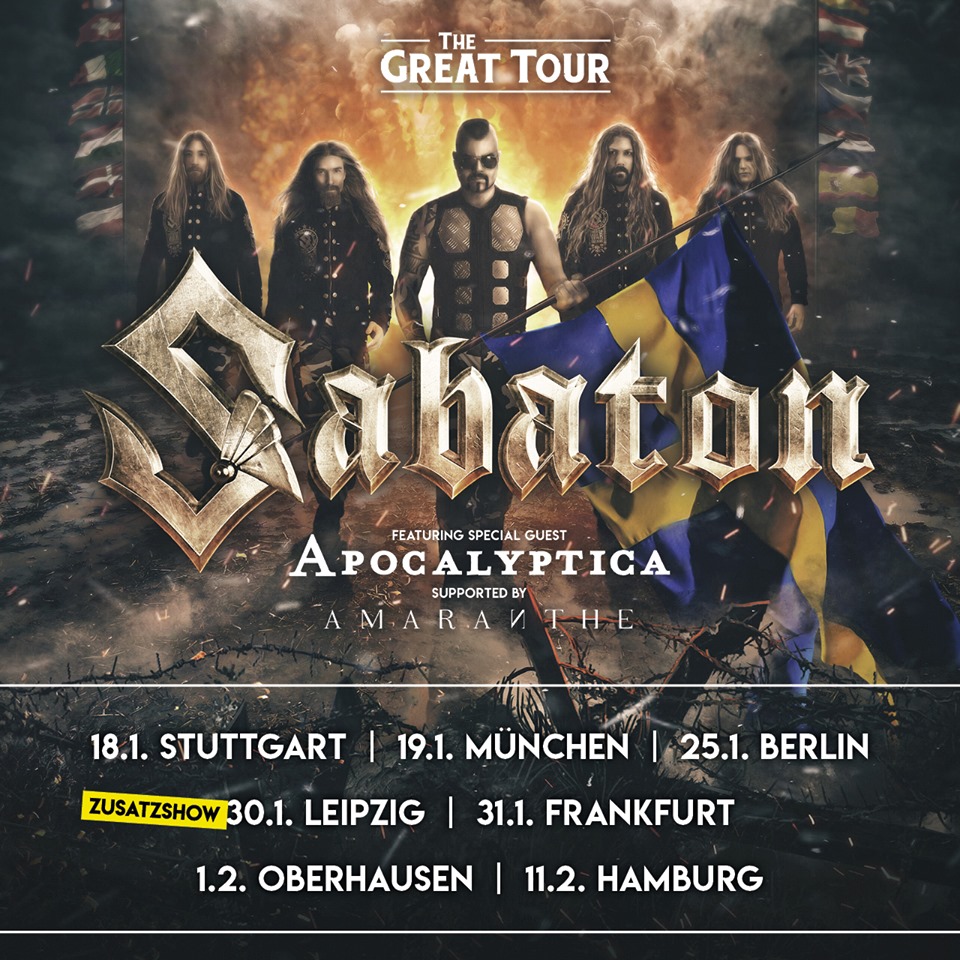 sabaton tour support