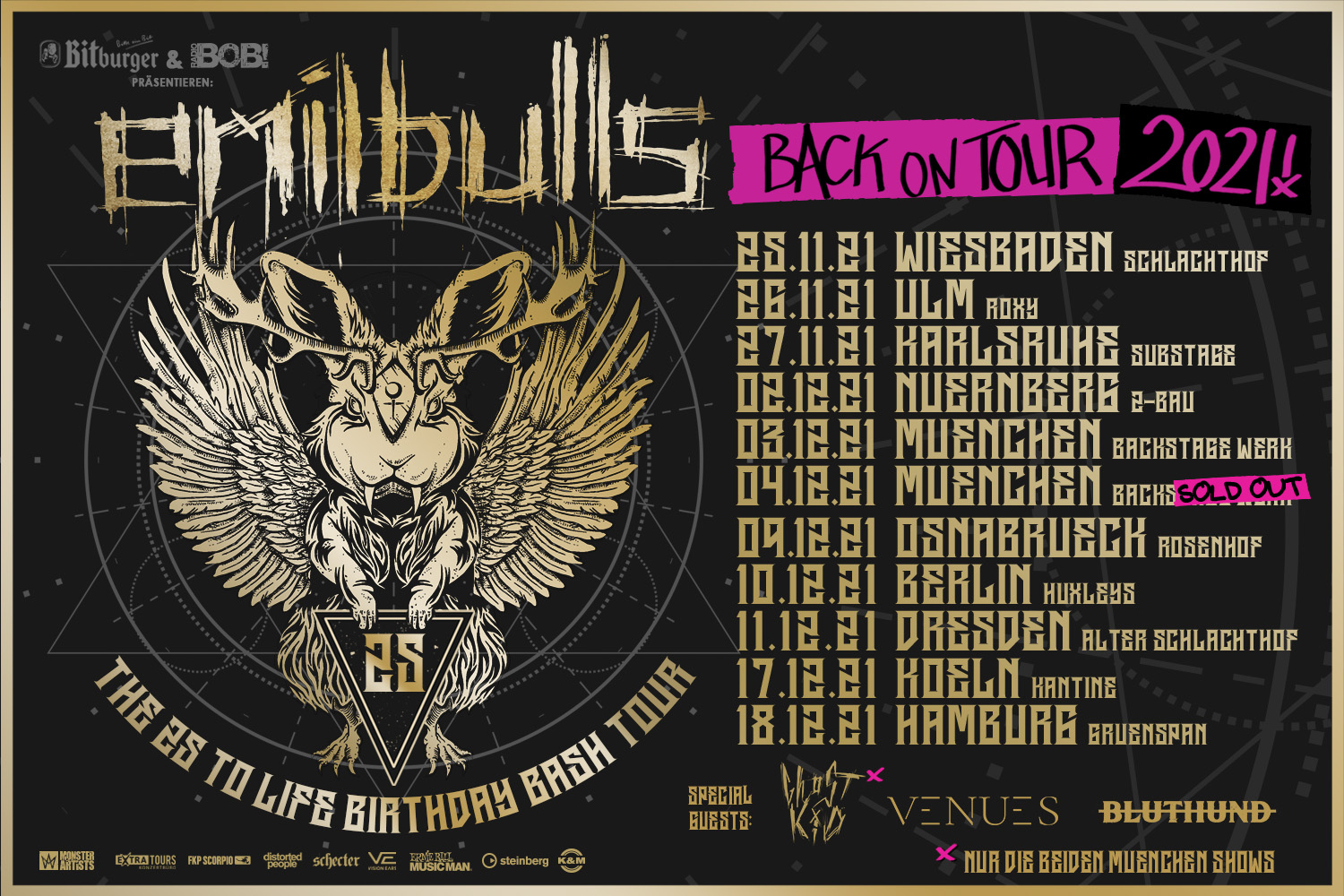 Emil Bulls auf The 25 To Life Birthday Bash Tour
