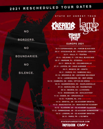 Lamb Of God kommen mit Kreator auf State Of Unrest Tour 2021