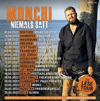 Monchi geht auf Lesereise mit seinem Buch „Niemals satt“
