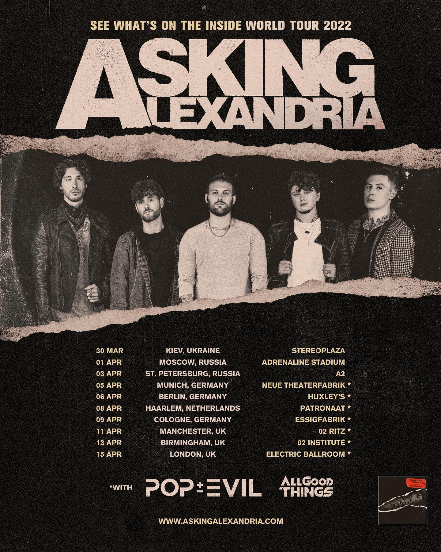 ASKING ALEXANDRIA KÜNDIGEN EU-UK TOUR FÜR 2022 AN