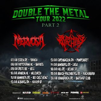 Nervosa mit Burning Witches auf Double The Metal Tour 2022 Part II