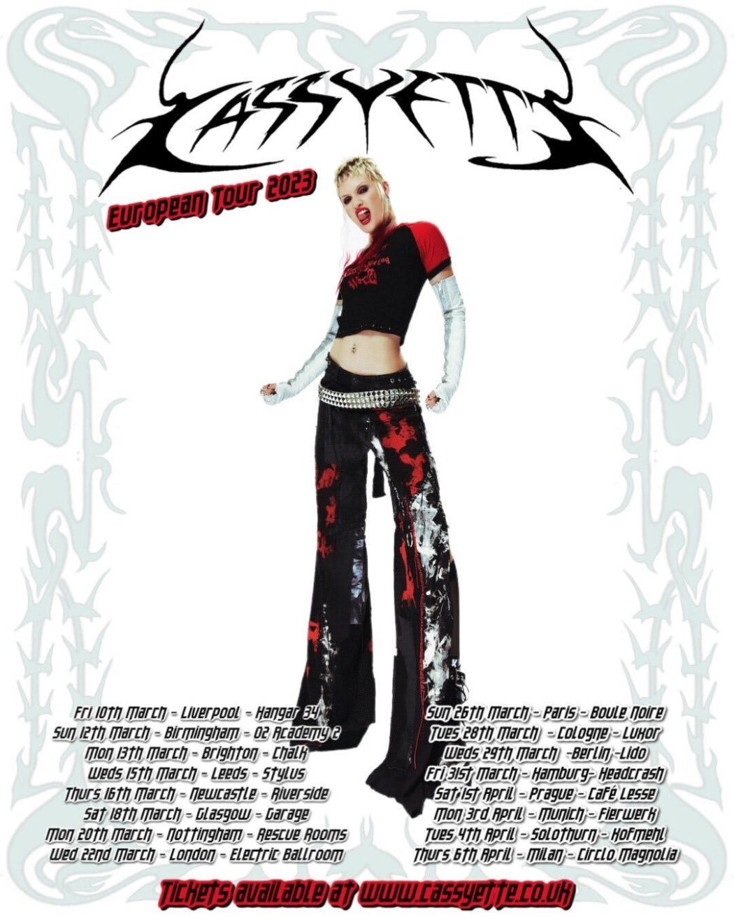 Cassyette-UK-European-2023-tour-poster