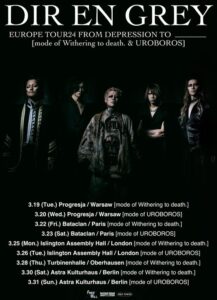Dir En Grey kommen auf “TOUR24 FROM DEPRESSION TO ________ [mode of Withering to death. & UROBOROS]”