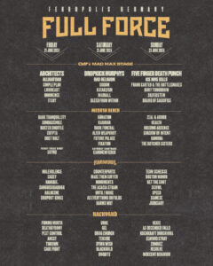 Das FULL FORCE Festival präsentiert das endgültige Line-up und den Tagesplan