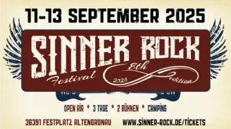 Sinner Rock Festival 12.+13.09.2025 in Sinntal-Altengronau