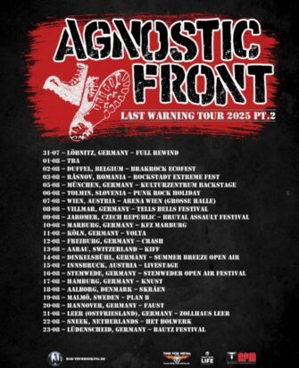 Agnostic Front – Last Warning-Tour Part II 2025