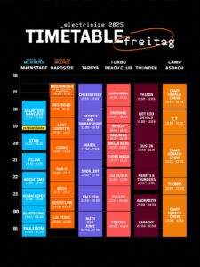 Electrisize mit Camping Map und Timetable 2025