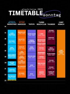 Electrisize mit Camping Map und Timetable 2025
