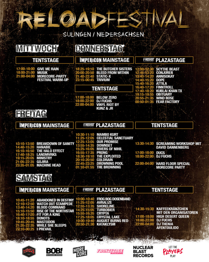 Reload Festival mit Tagestickets und Running Order für 2025