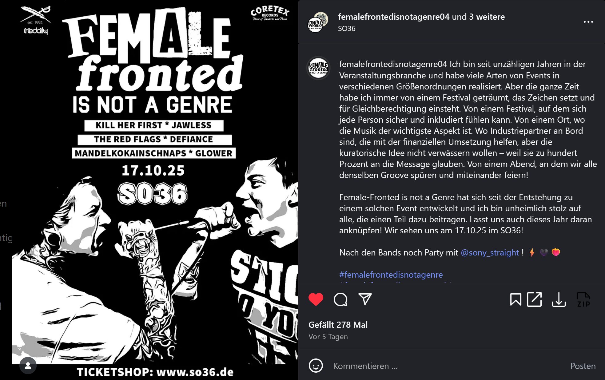 Female-Fronted Is Not A Genre: Punk-Festival setzt Zeichen im SO36
