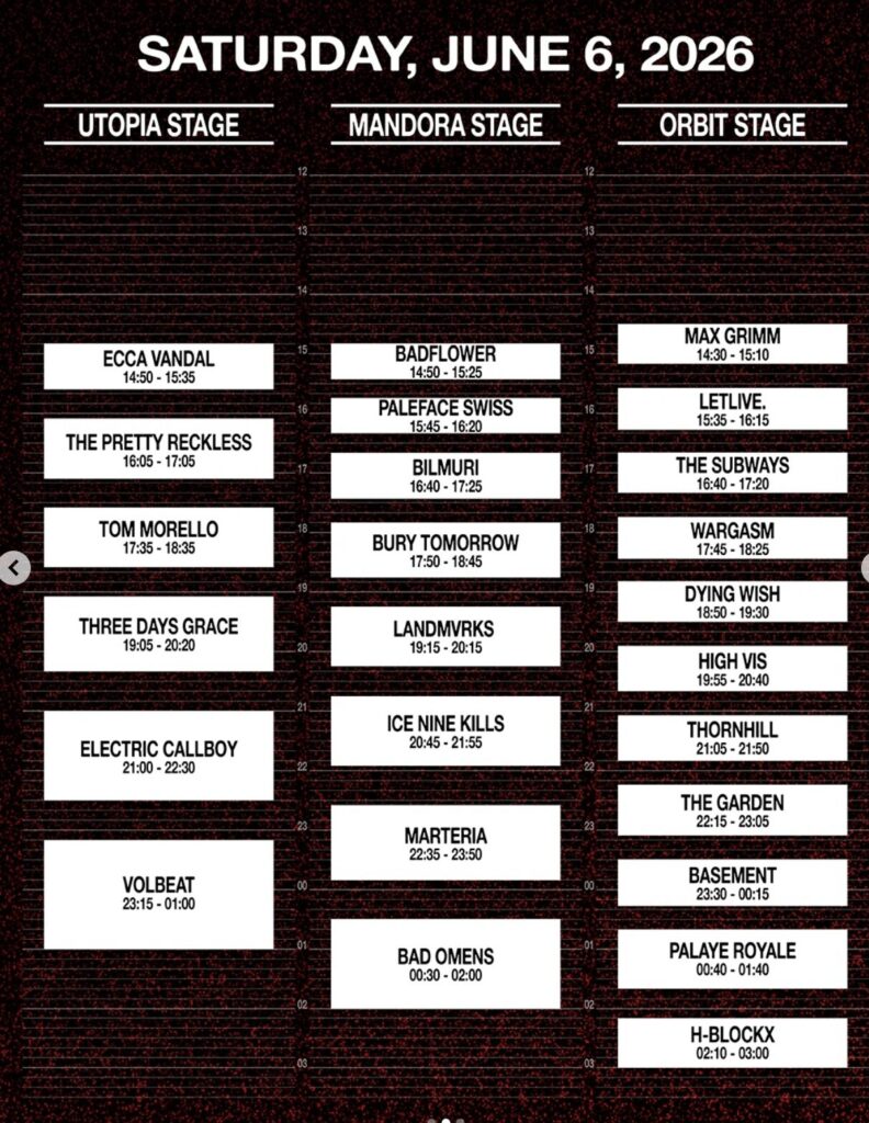 Der große Moment ist da – der Timetable für Rock am Ring 2026 Der große Moment ist da – der Timetable für Rock am Ring 2026