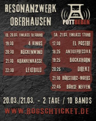 Pottbeben Festival 2026 –  im Resonanzwerk Oberhausen