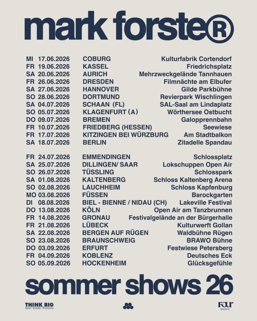 Mark Forster - Live Sommer Shows 2026