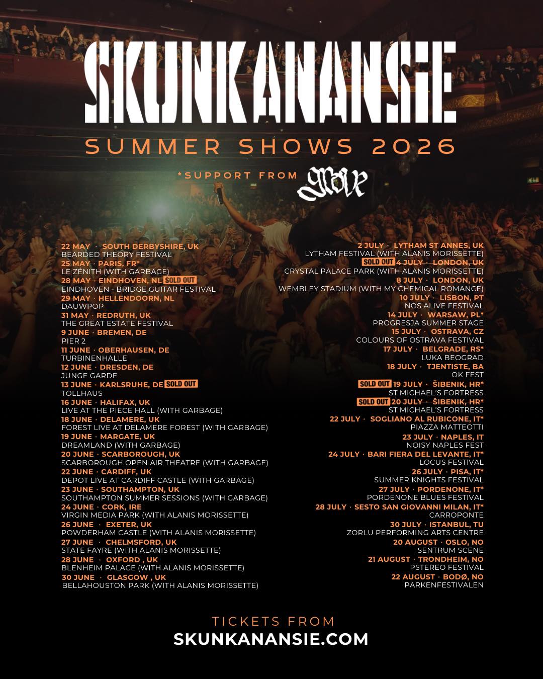 Skunk Anansie kommen auf Summer Shows 2026 Skunk Anansie kommen auf Summer Shows 2026