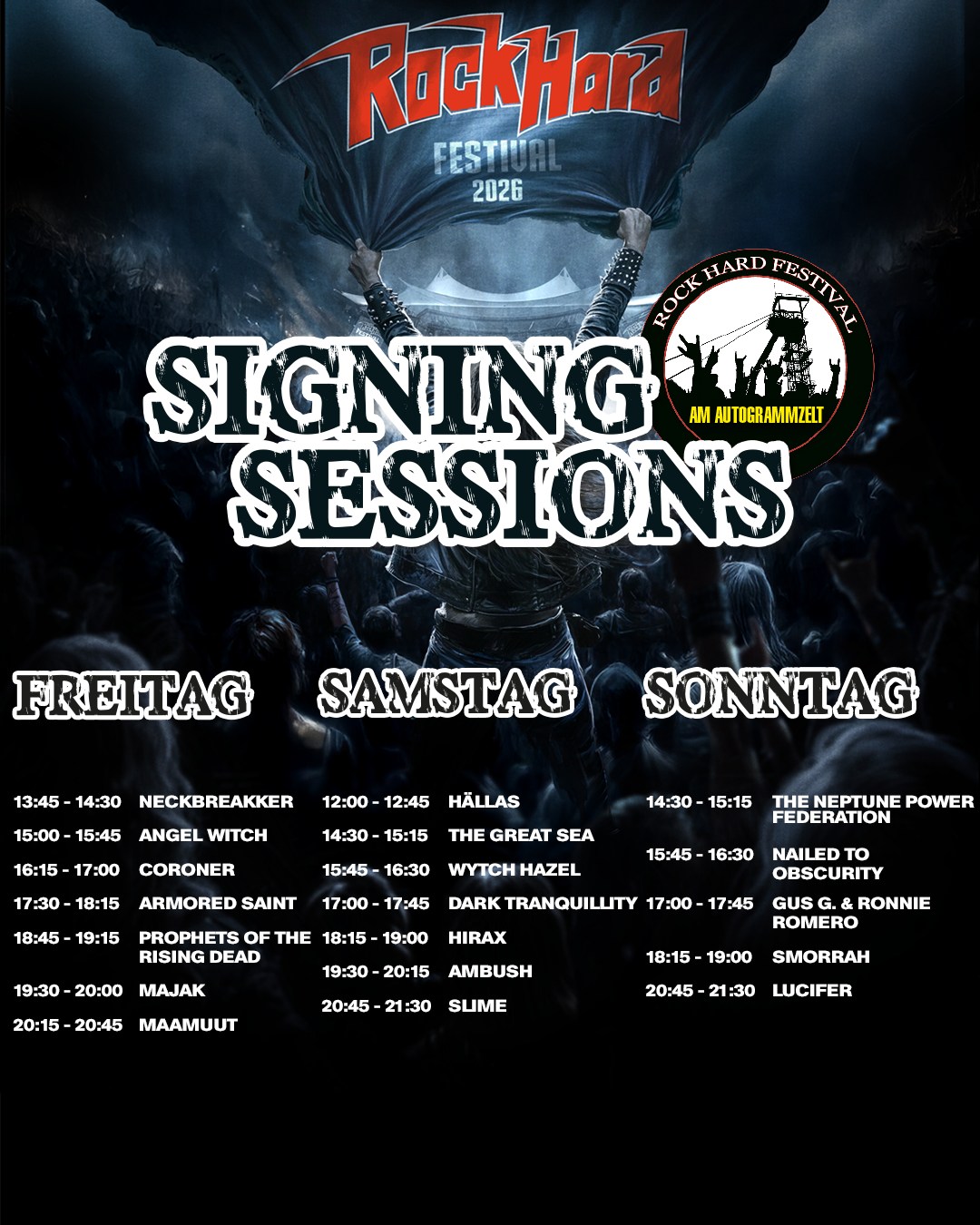 Rock Hard Festival 2026 - Signing Sessions Zeiten Rock Hard Festival 2026 - Signing Sessions Zeiten