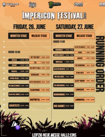 Running Order des Impericon Festivals veröffentlicht