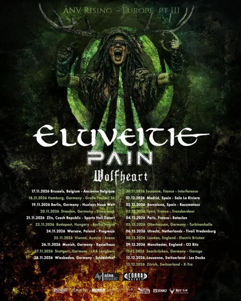 Eluveitie ÀNV Rising Tour 2026 Eluveitie ÀNV Rising Tour 2026
