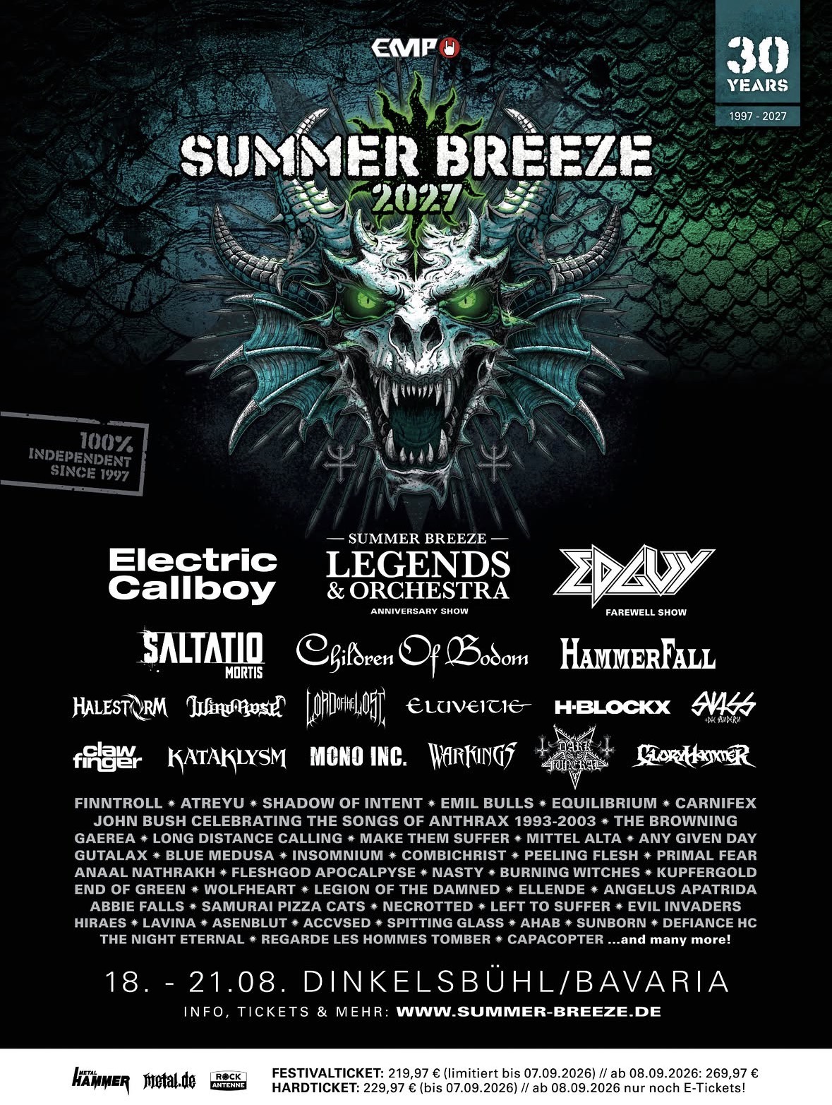 Summer Breeze 2027 - erste Bandwelle Summer Breeze 2027 - erste Bandwelle