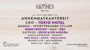 Happiness Festival 2027: Dritte Line-Up Welle Happiness Festival 2027: Dritte Line-Up Welle