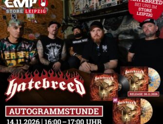 HATEBREED laden zur Autogrammstunde im EMP Store Leipzig ein